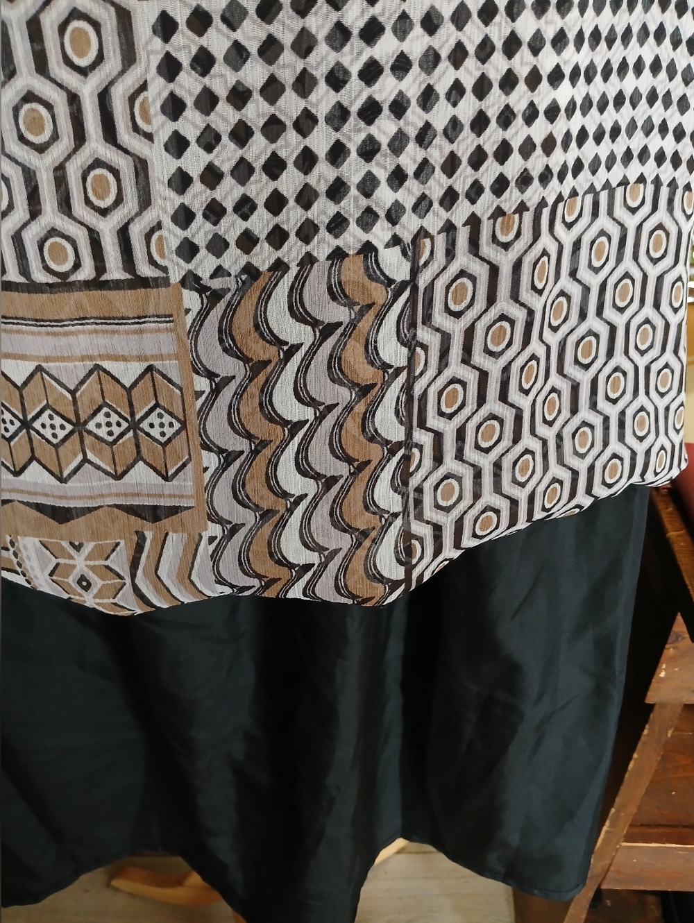 Coldwater Creek Womens Large Abstract Geo Pattern Maxi Dress Cottagecore - Picture 3 of 6
